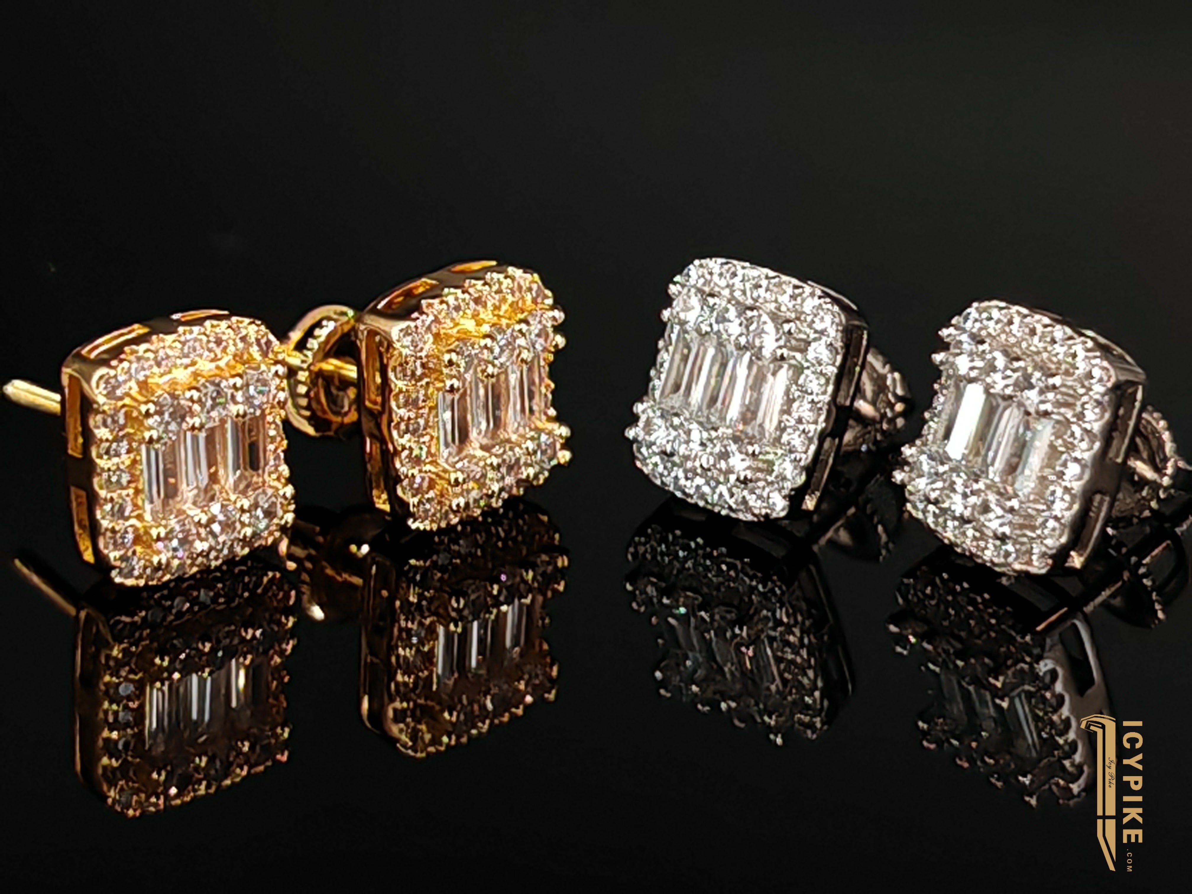 18K Gold Plated Square Earrings - {{ cuban link}} Earrings