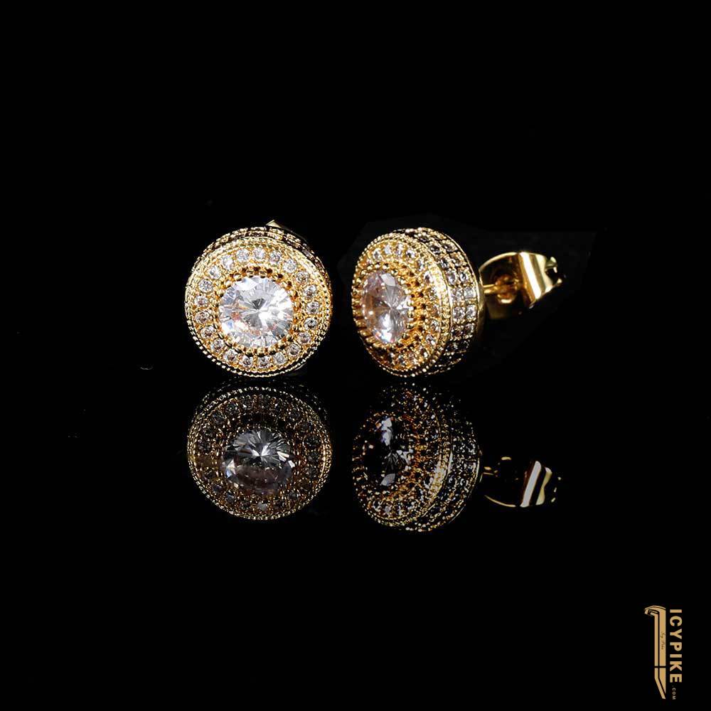 18K Gold Plated Circle Earrings - {{ cuban link}} Earrings
