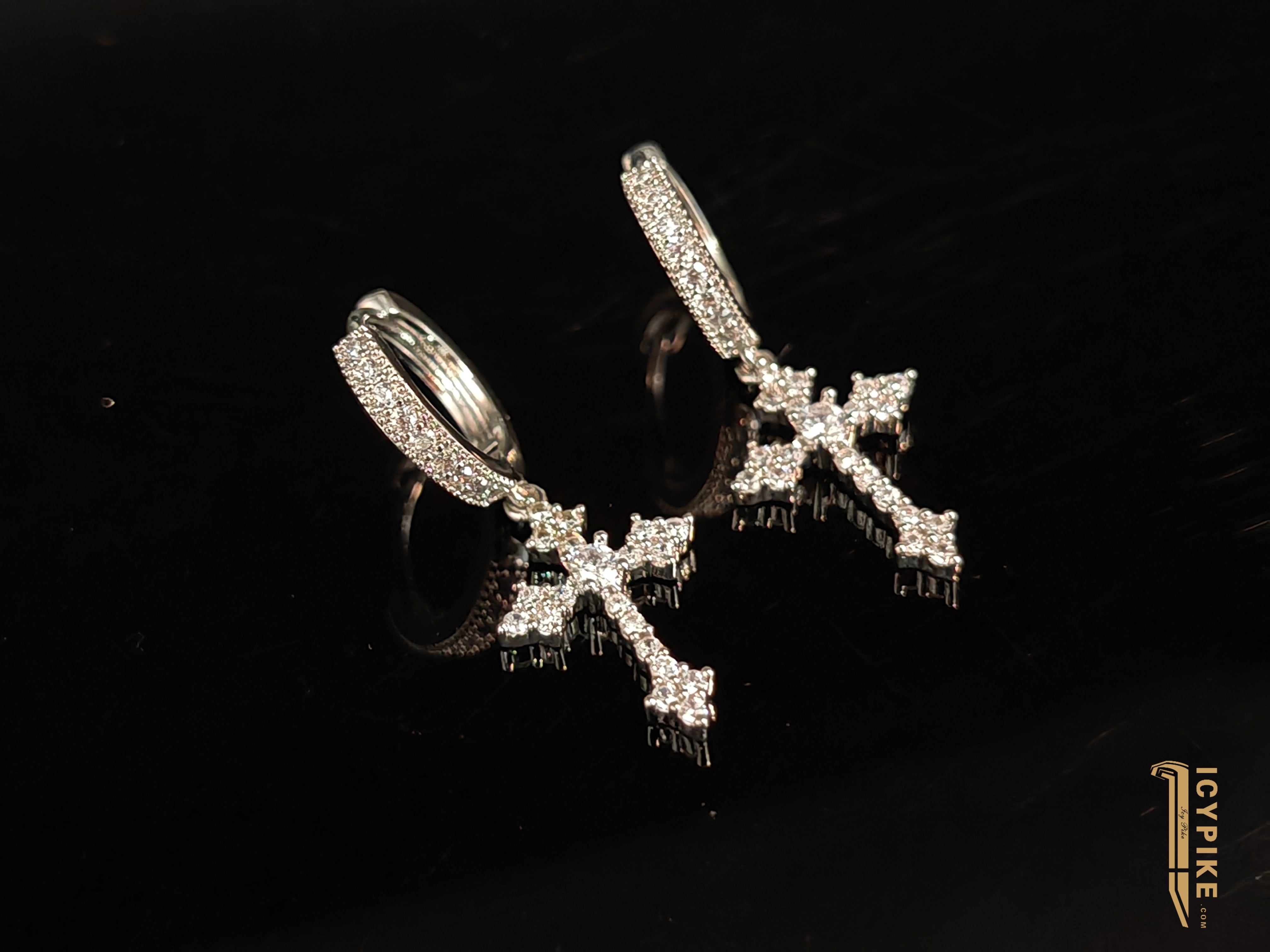 18K Gold Plated Cross Earrings - {{ cuban link}} Earrings