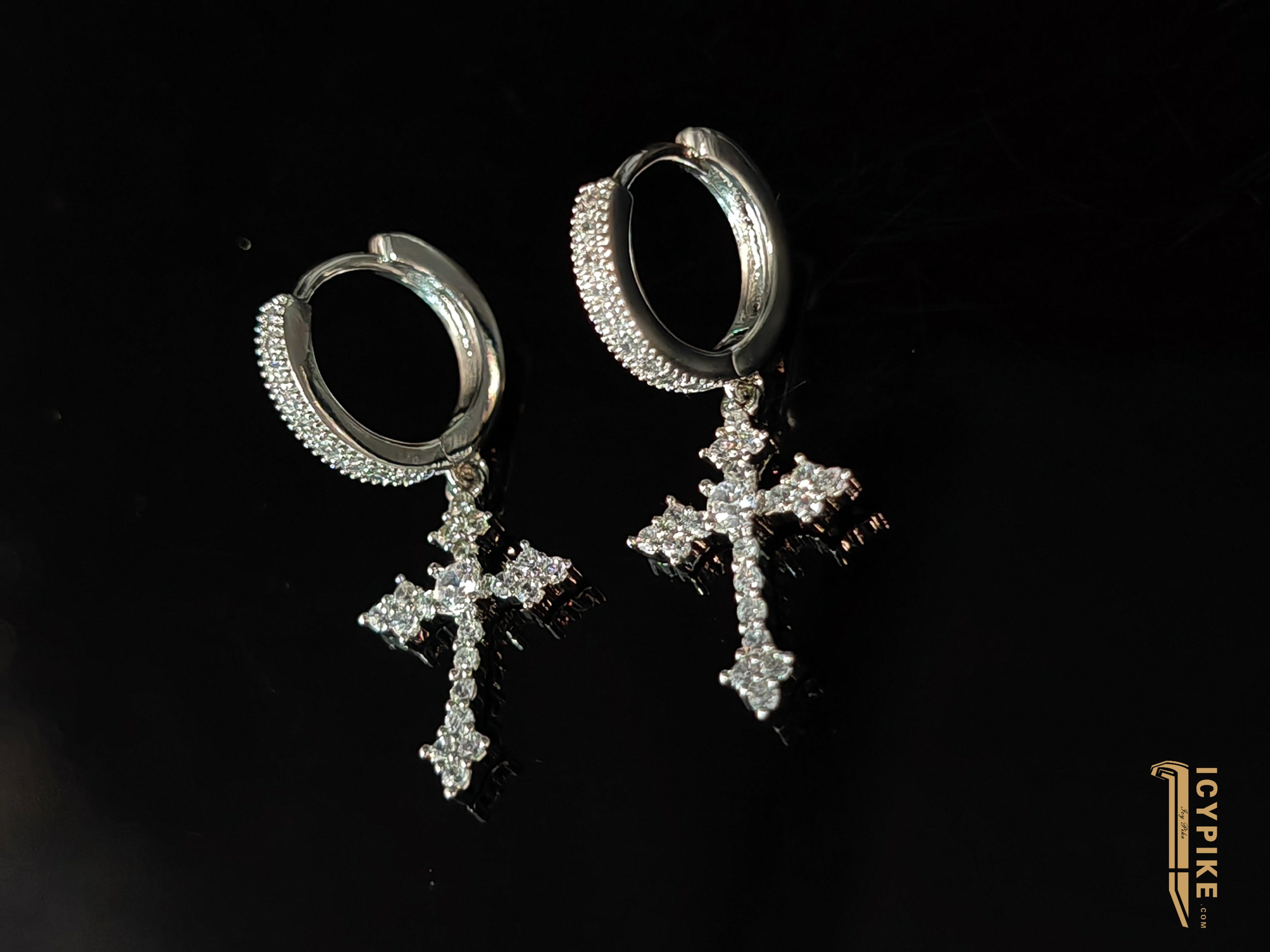18K Gold Plated Cross Earrings - {{ cuban link}} Earrings