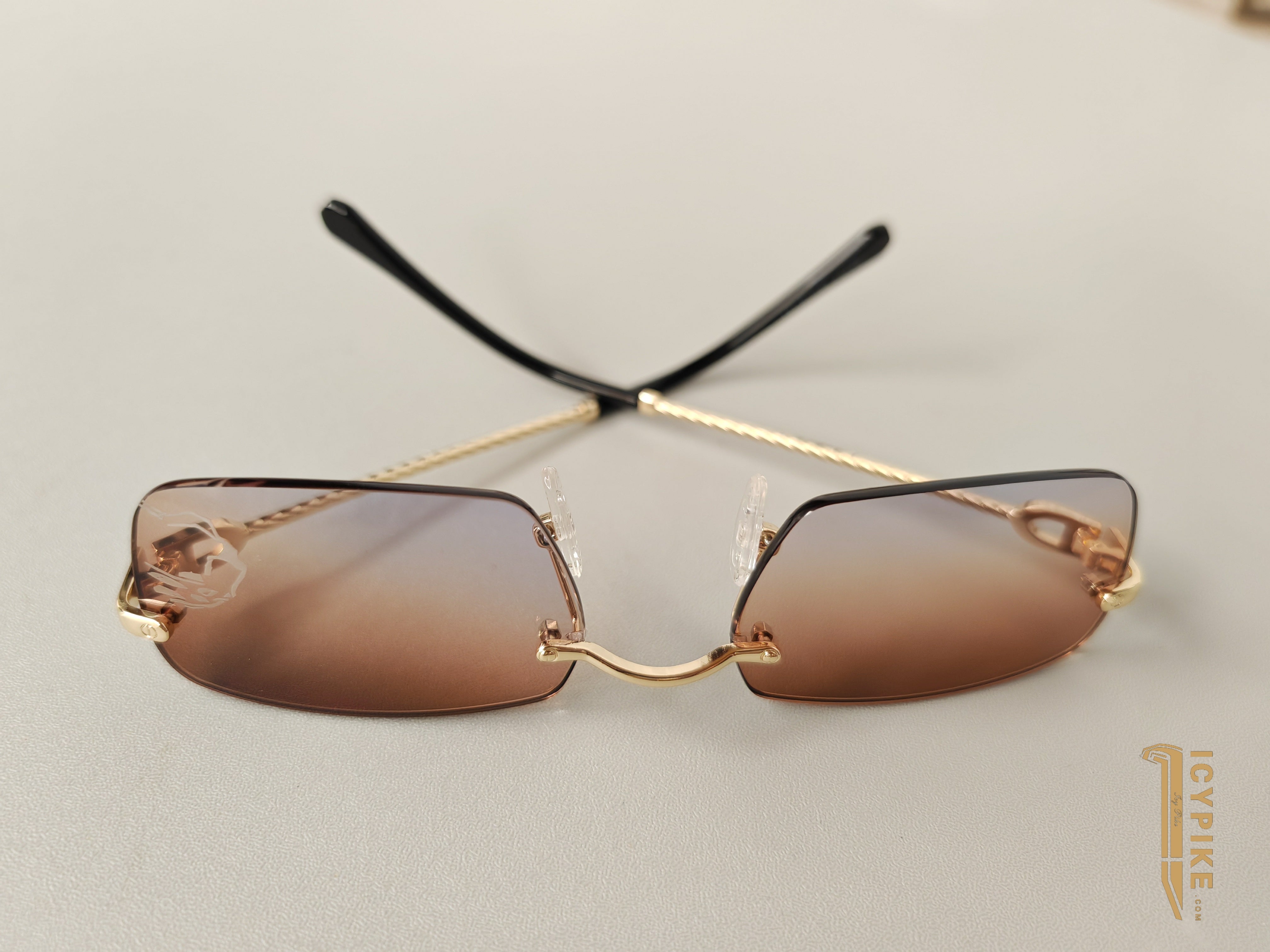 ICYPIKE SUNGLASSES GOLD FRAME - {{ cuban link}} Sunglasses
