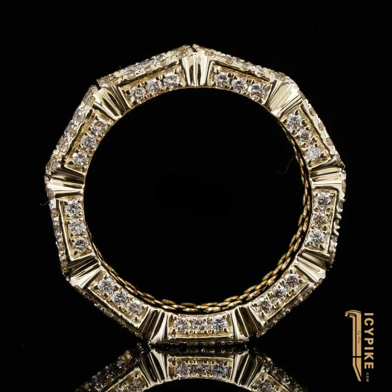 Men's VVS Moissanite Ring Customize - {{ cuban link}} Ring