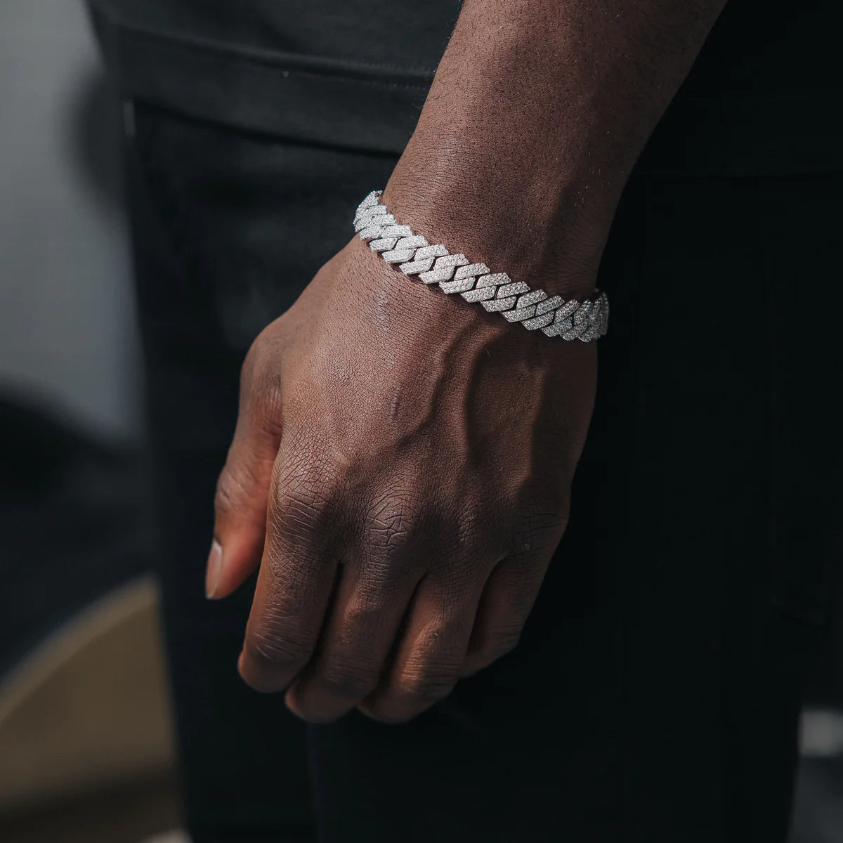 S925 MOISSANITE PRONG CUBAN BRACELT