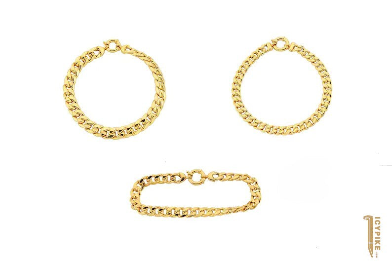 14k Solid Gold Curb Link Chain Bracelet - {{ cuban link}} Bracelet