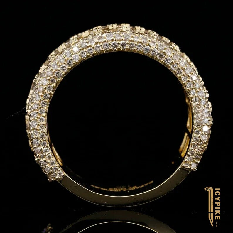 Custom Iced Out Hip Hop Ring For Men's Moissanite - {{ cuban link}} Ring