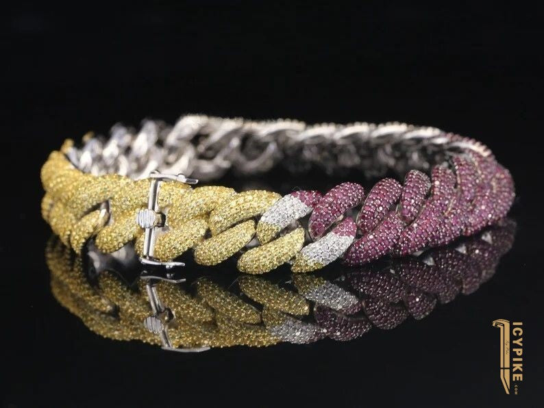 Color Diamond Bracelet - {{ cuban link}} Bracelet