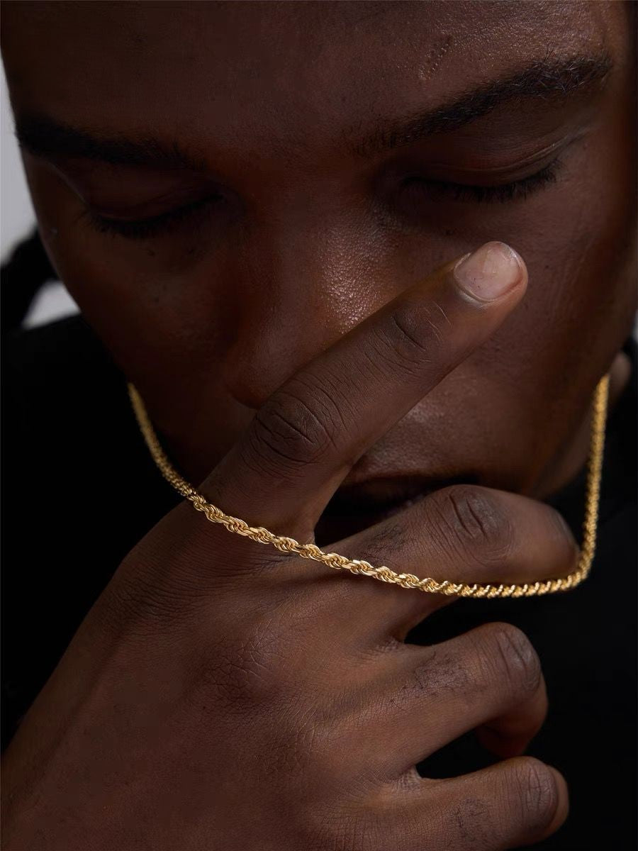 5mm Gold Plated Twisted Rope Chain
