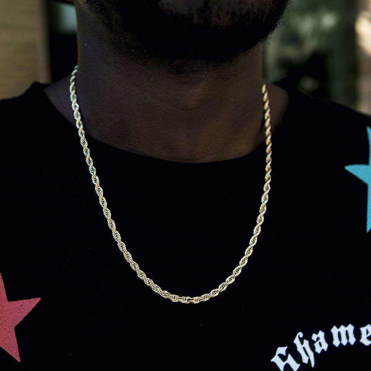 4mm Rope Chain in Yellow Gold