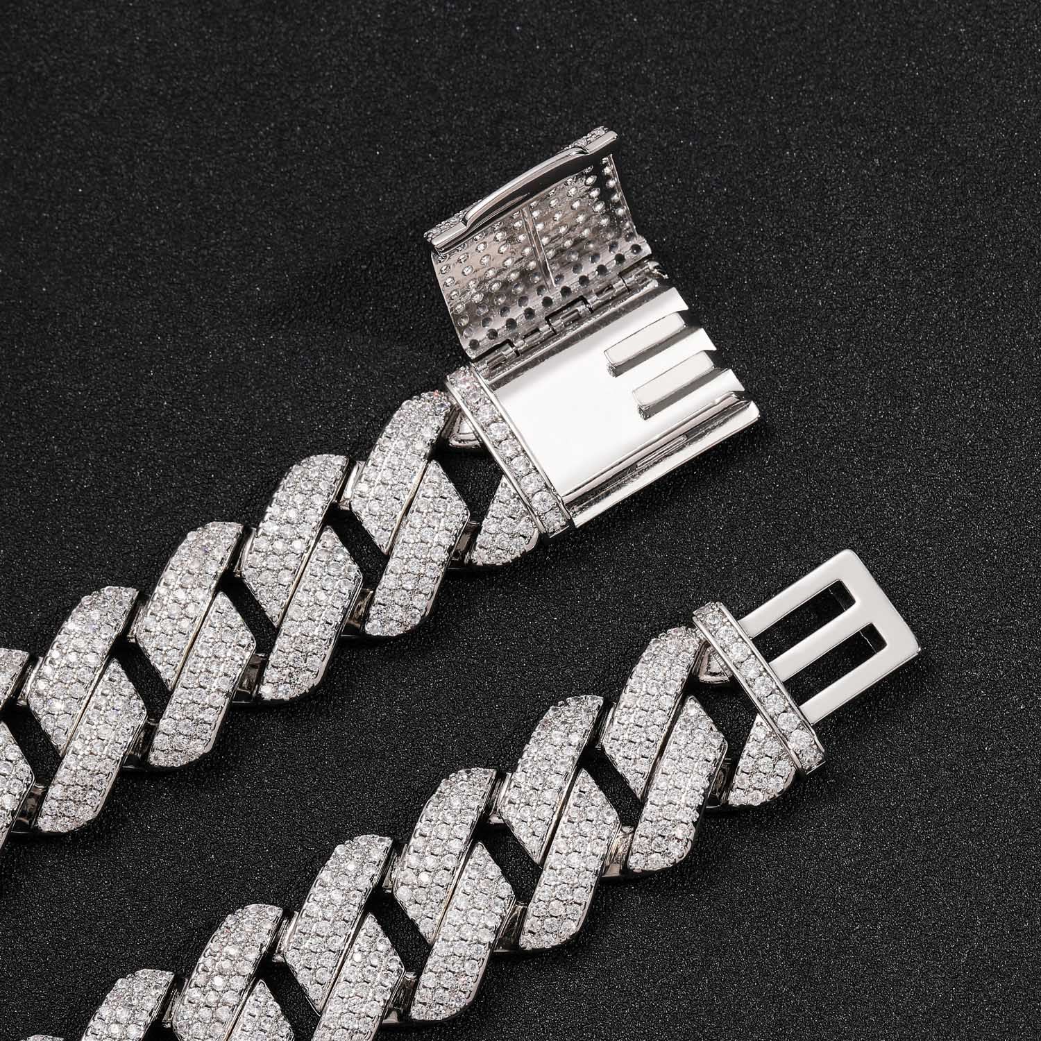 S925 MOISSANITE PRONG CUBAN CHAIN
