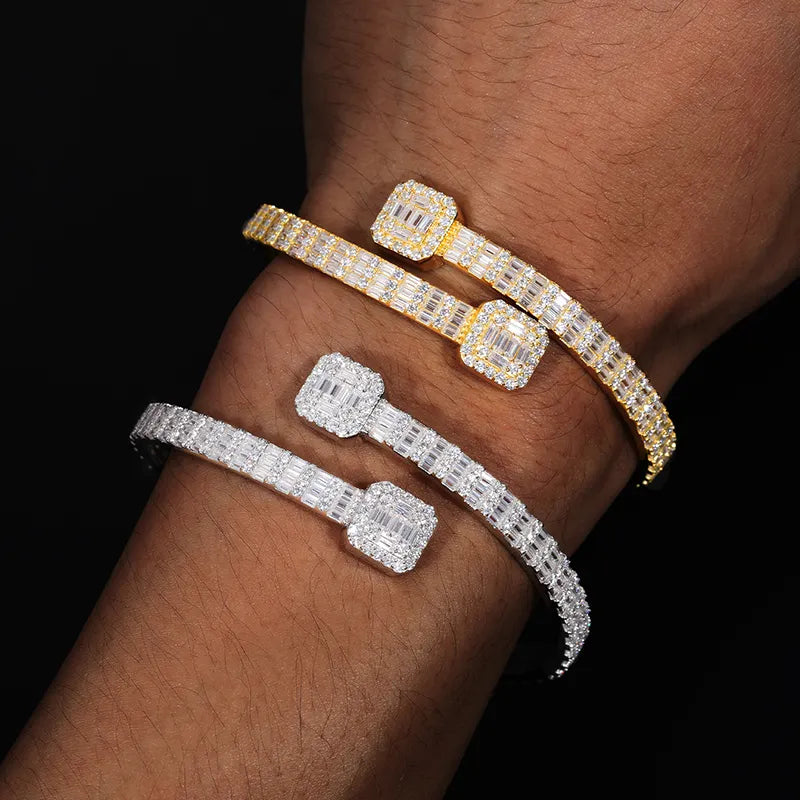 18K Gold Baguette Bangle Bracelet