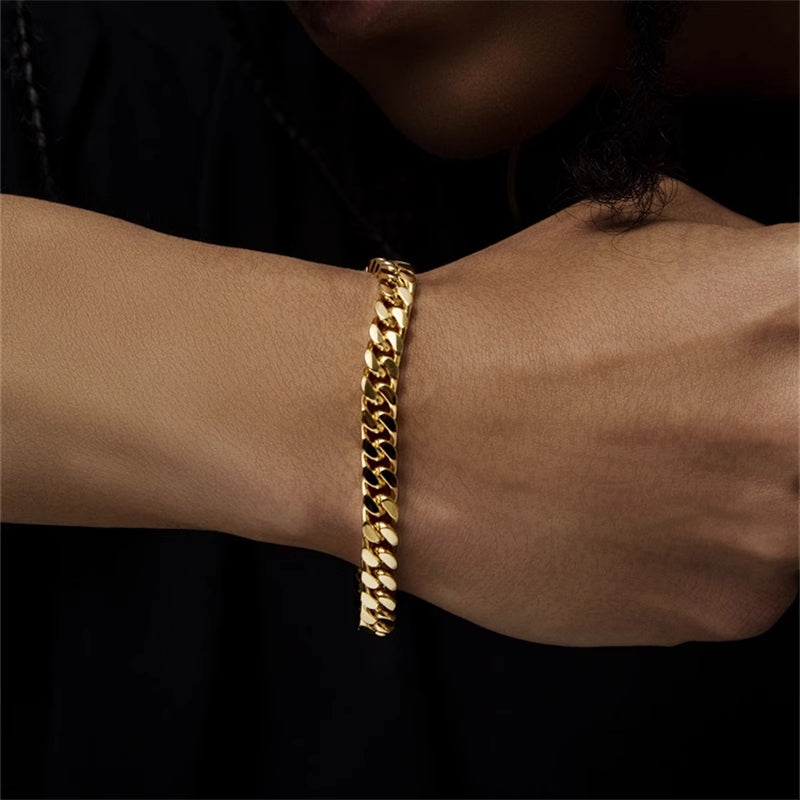 8mm Miami Cuban Bracelet 18k Gold
