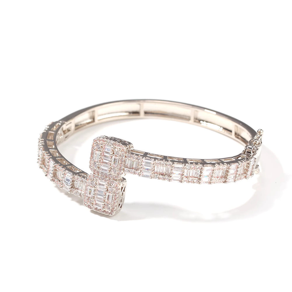 18K Gold Baguette Bangle Bracelet