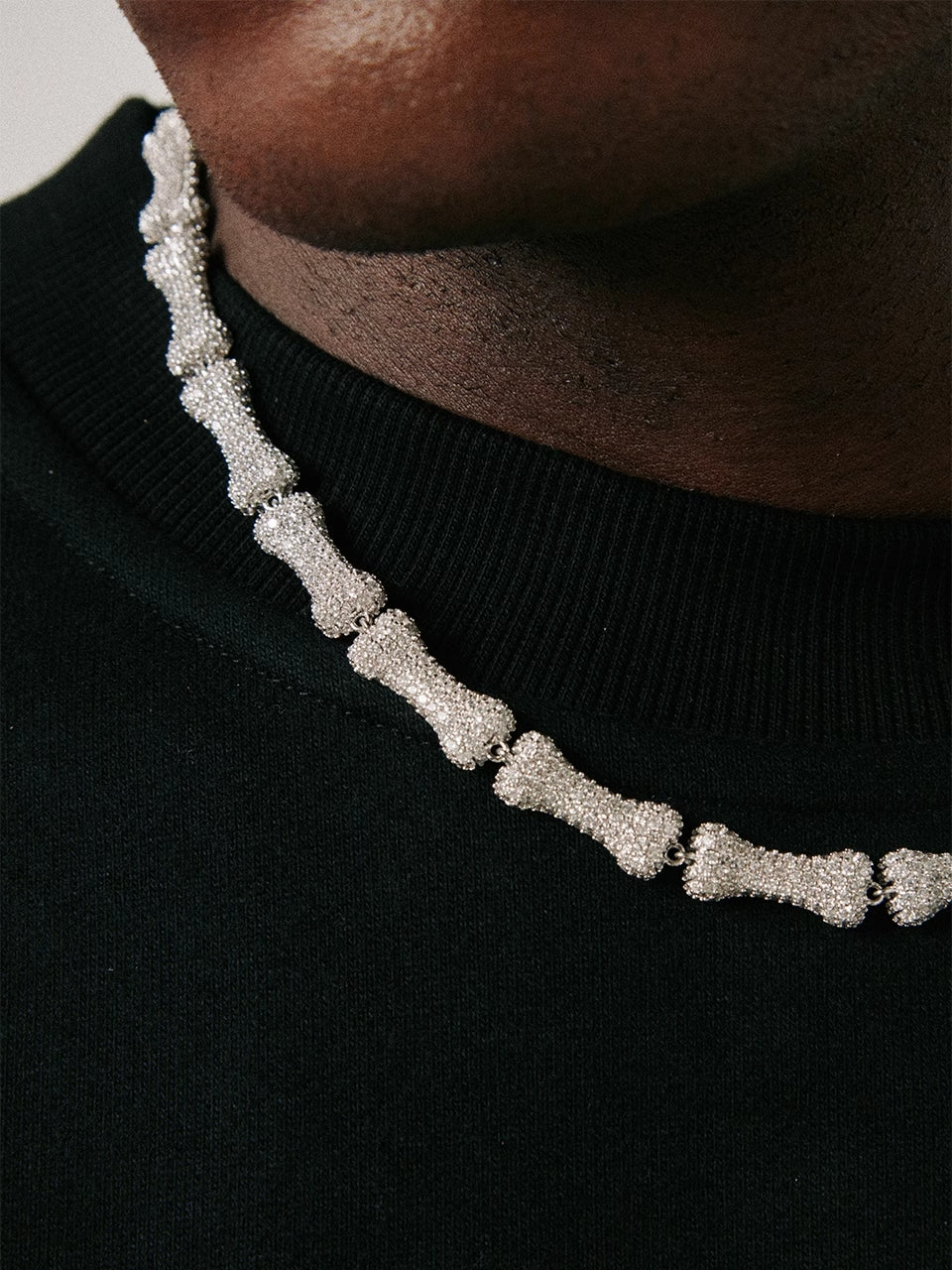 18K Gold Plated 10 mm Bone Necklace
