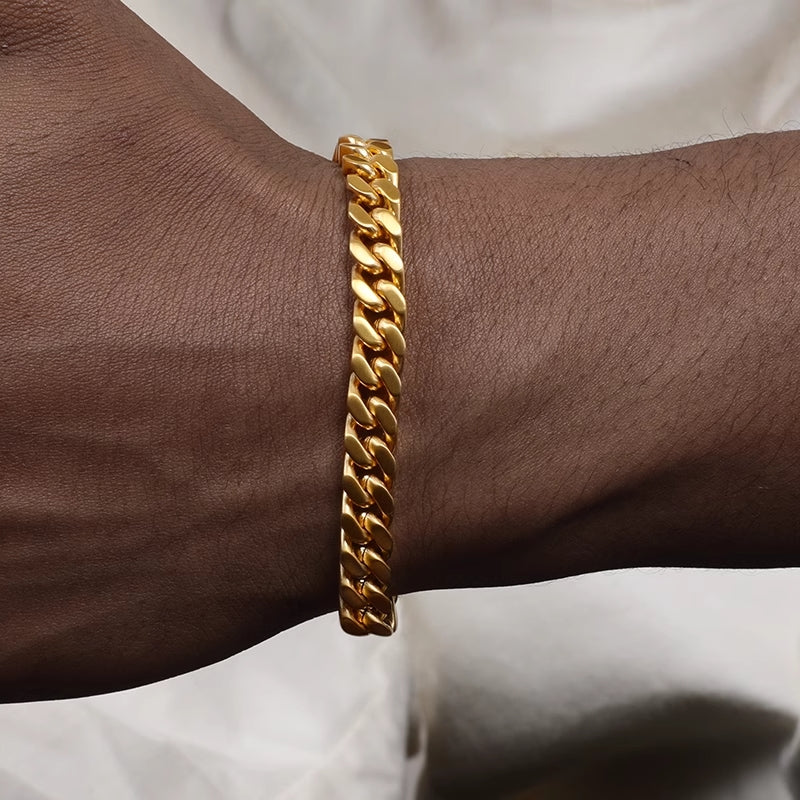 8mm Miami Cuban Bracelet 18k Gold