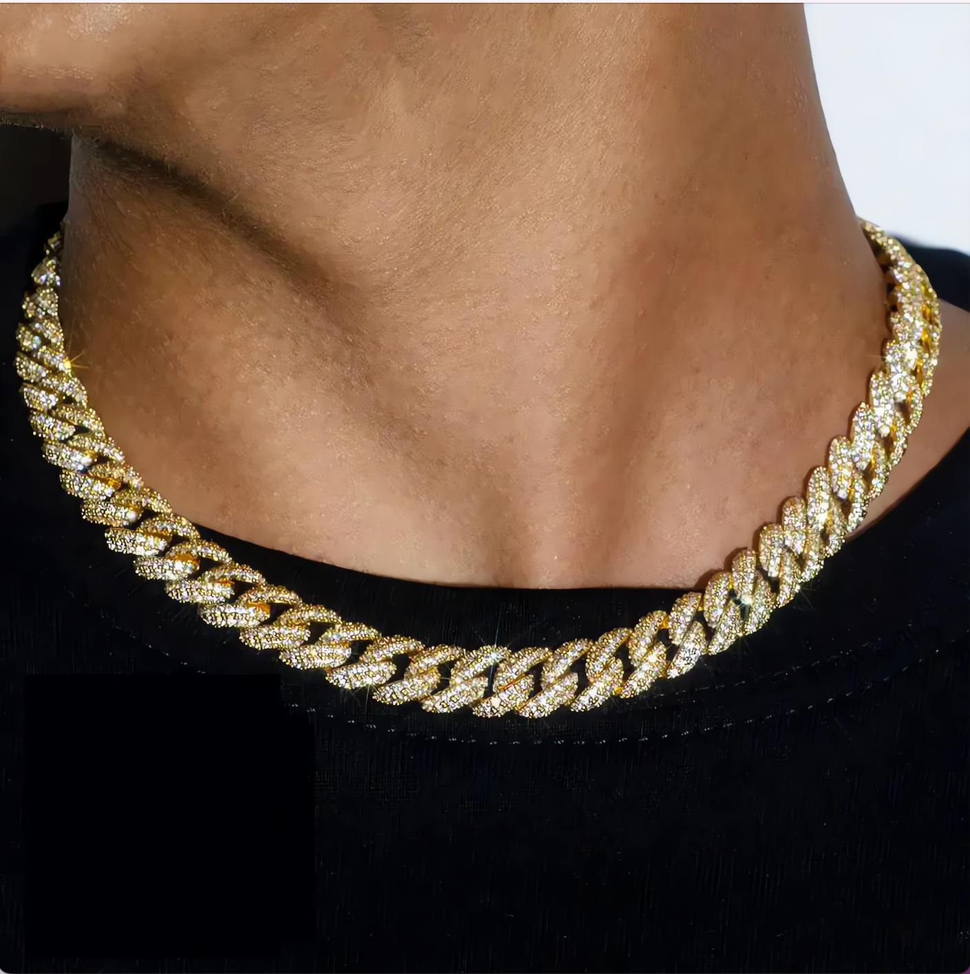 10MM 18K Gold DIAMOND CUBAN CHAIN IN GOLD