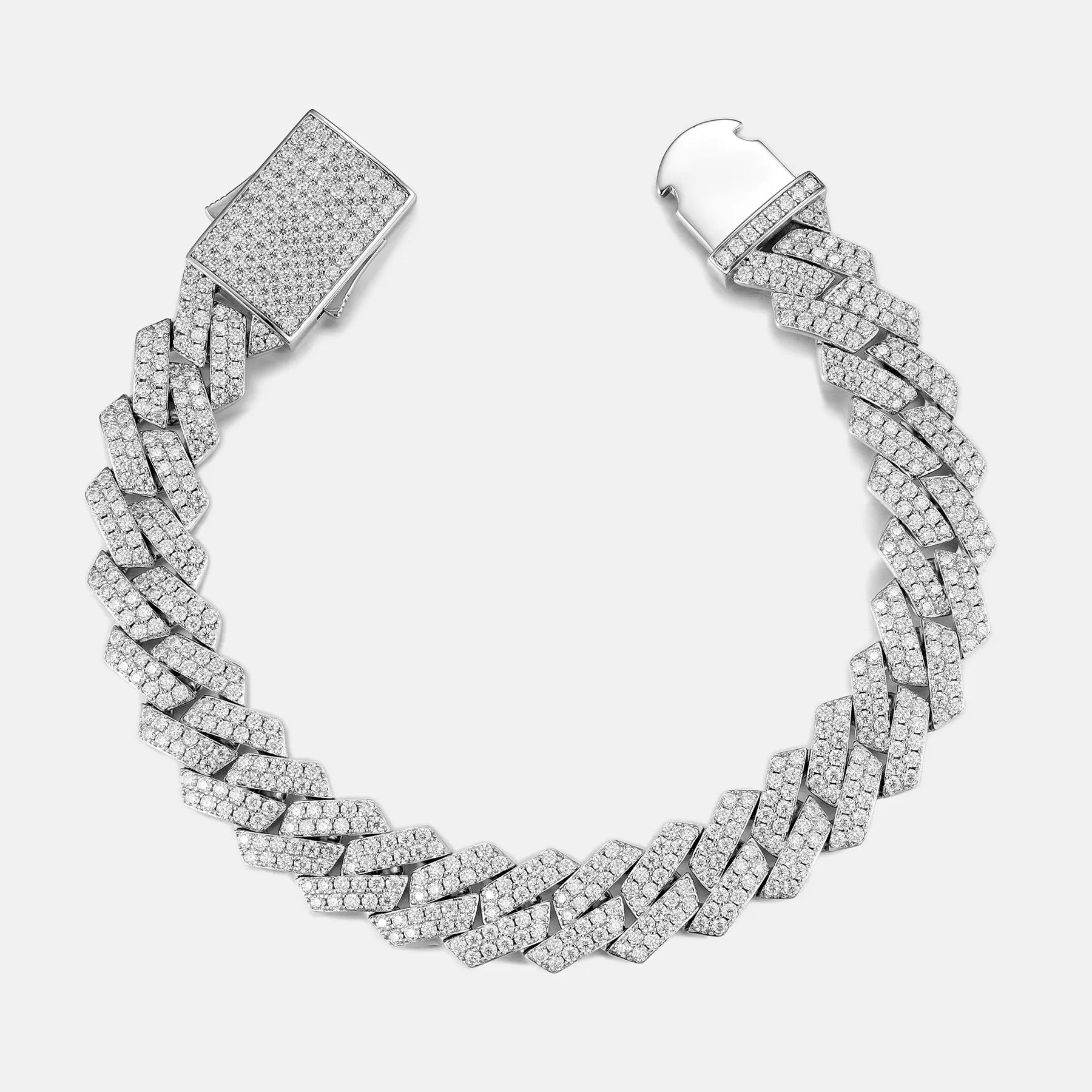 S925 MOISSANITE PRONG CUBAN BRACELT