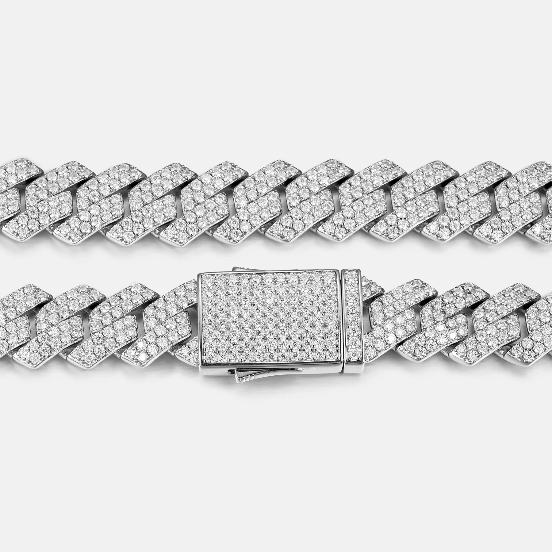 S925 MOISSANITE PRONG CUBAN BRACELT