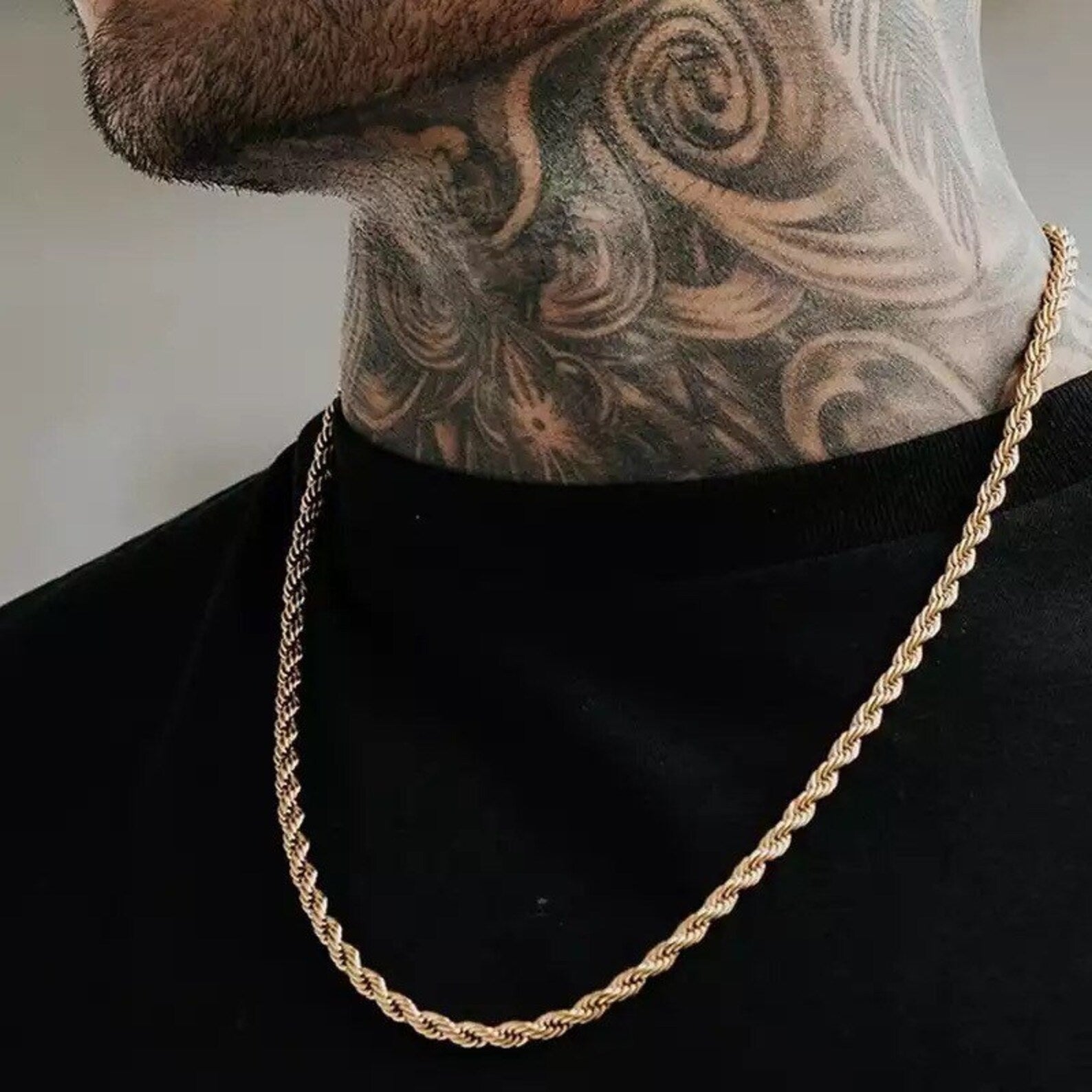 4MM 14K White Gold Plated Stainless Steel Link