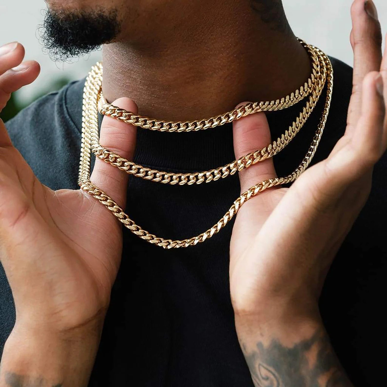 5mm 18k Gold Plated Cuban Link Chain