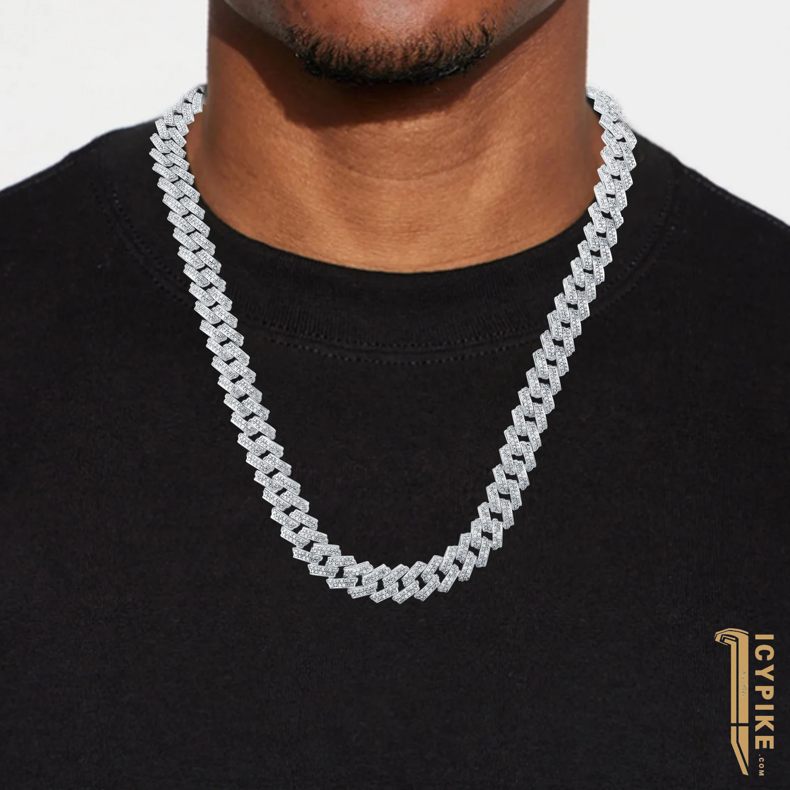 11mm ALL OPTION Natural Diamond PRONG SETTING CUBAN LINK - {{ cuban link}} Chain