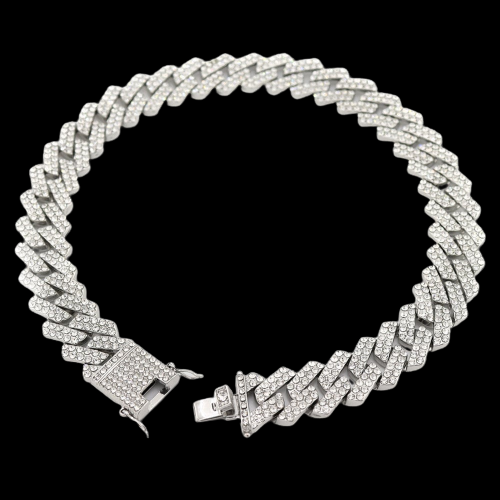 20mm Gold Plated Rhombus Iced Cuban Chain