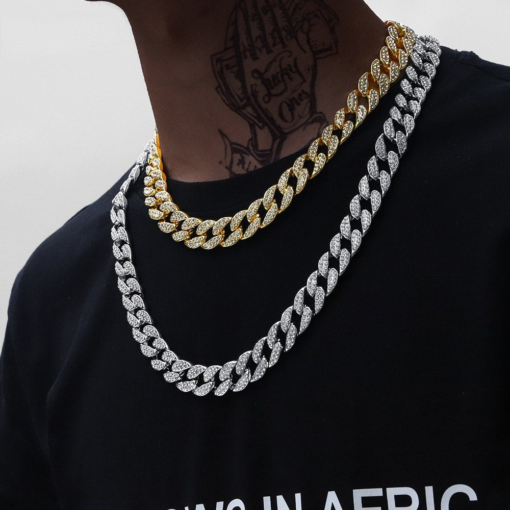 20mm Gold Plated Full Iced Cuban Chain - {{ cuban link}} Chain