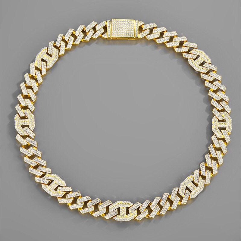 20mm14K Gold Plated Iced Cuban Chain - {{ cuban link}} Chain