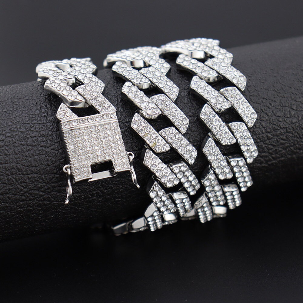20mm Gold Plated Rhombus Iced Cuban Chain - {{ cuban link}} Chain