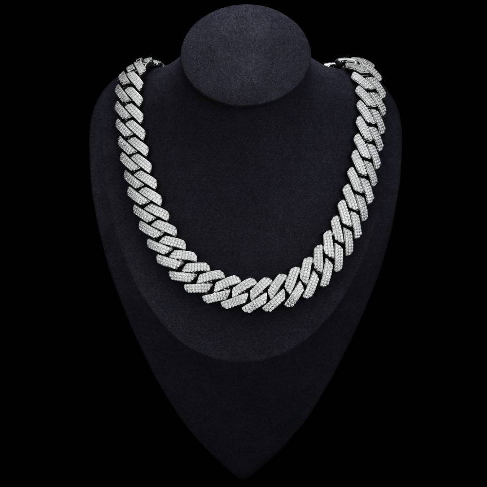 18mm S925 Sterling Silver VVS Moissanite Cuban Chain - {{ cuban link}} Chain