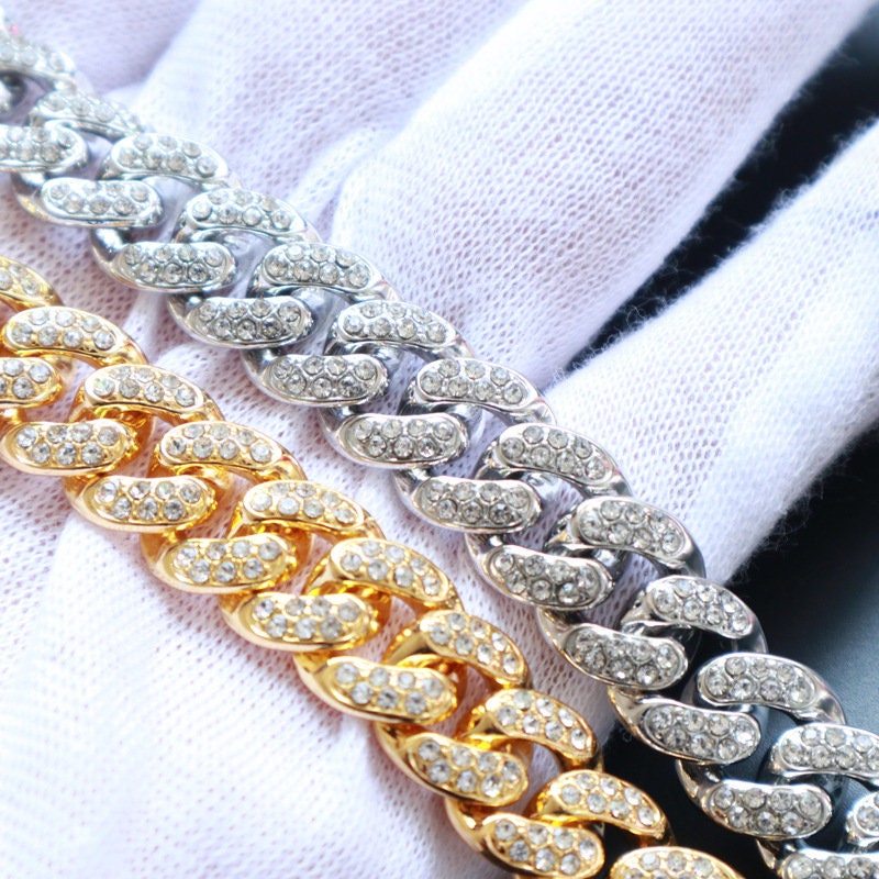 20mm Gold Plated Full Iced Cuban Chain - {{ cuban link}} Chain