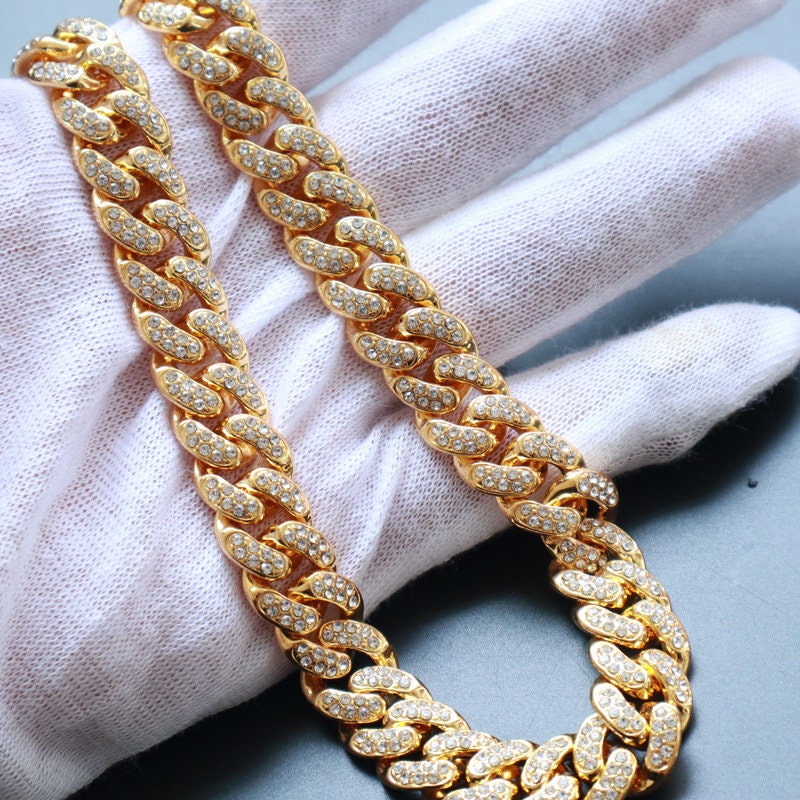 20mm Gold Plated Full Iced Cuban Chain - {{ cuban link}} Chain