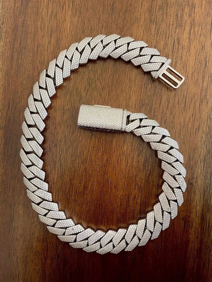 20mm S925 Sterling Silver VVS Moissanite Cuban Chain - {{ cuban link}} Chain